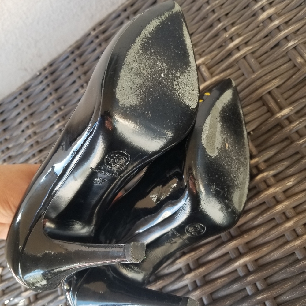 Vintage Chanel patent weaved heels sz 7 - Picture 9 of 11
